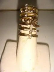 Кольцо мальтийский крест бронза стразы винтаж Италия