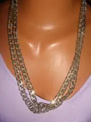 Колье цепочки мельхиор винтаж Америка