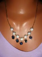 Колье бронза со стразами винтаж Америка