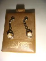 Серьги серебро с жемчугом позолота 14 К винтаж Америка 70х