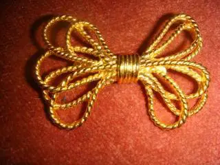 Брошка бант бронза ажурная Avon винтаж 70х