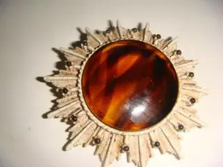 Брошь кулон с тигровым глазом винтаж 90х Америка