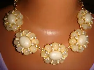 Колье опаловые цветы со стразами винтаж 90х Америка