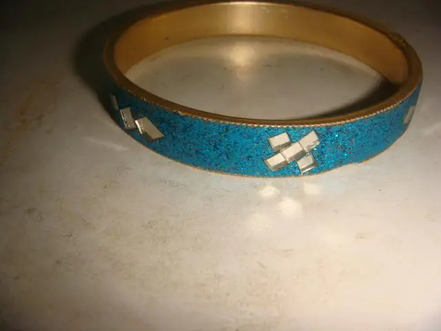 Браслет обруч бронза эмаль винтаж Америка 1