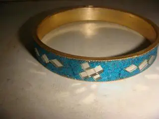 Браслет обруч бронза эмаль винтаж Америка