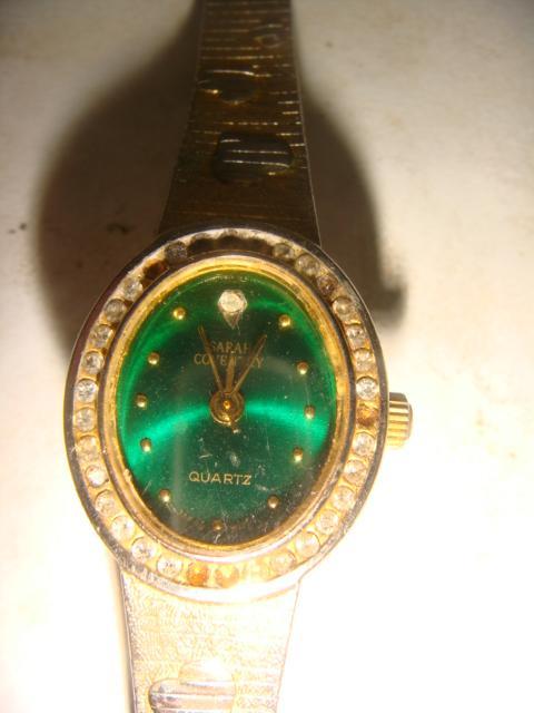 Часы Sarah Coventry со стразами бронза кварцевые винтаж 70 х годов. 1