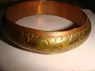 Браслет обруч медный цветочный винтаж Америка