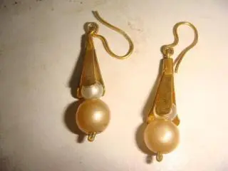 Серьги серебро позолота с жемчугом винтаж Италия