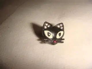 Сережка черный кот винтаж
