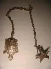 Подвеска черепашка мельхиор на цепочке винтаж 80х