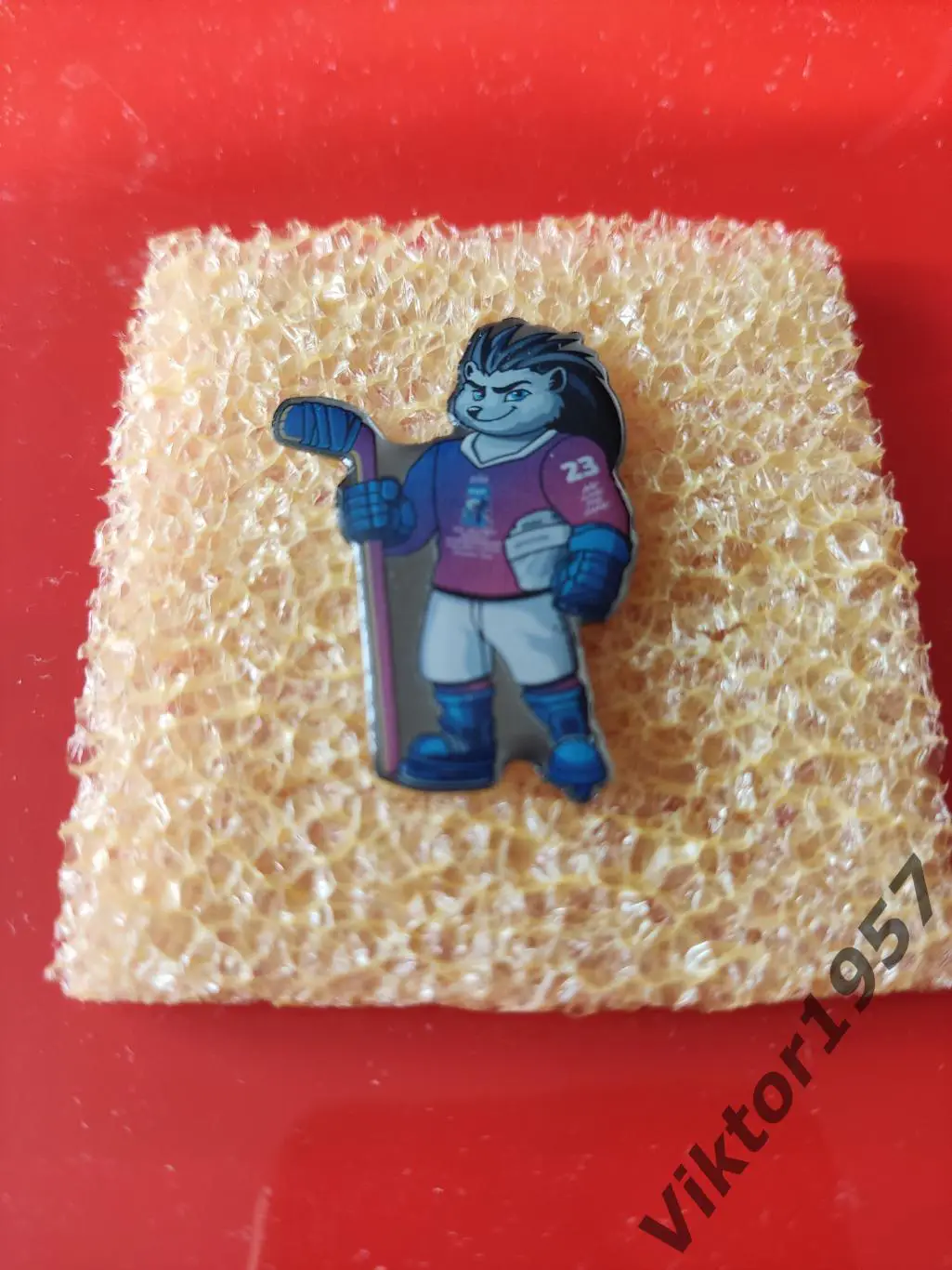 Хоккей. ЧМ по хоккею в Финляндии/Латвия 2023 г.талисман ежик Спайки, официальный