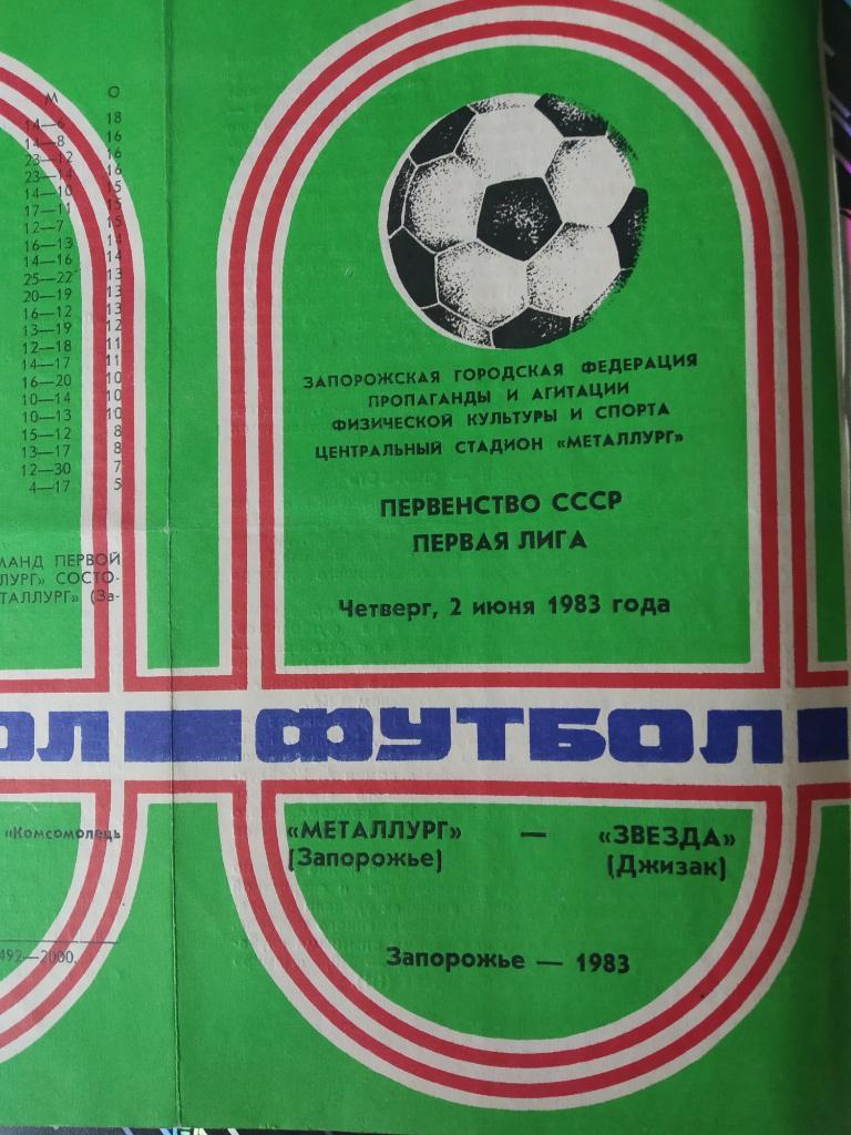 Металлург Запорожье - Звезда Джизак - 1983
