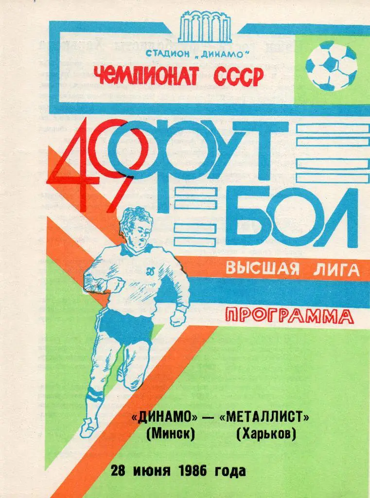 Динамо Минск - Металлист Харьков 28.06.1986г.
