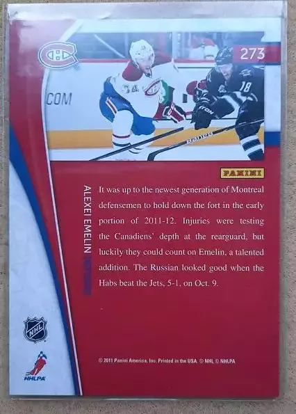 НХЛ Алексей Емелин Монреаль Канадиенс Тольятти Самара Казань № 273 1