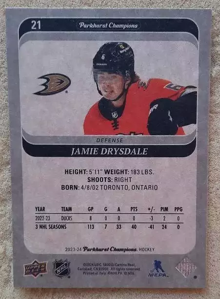 НХЛ Джейми Драйсдейл Анахайм Дакс № 21 1