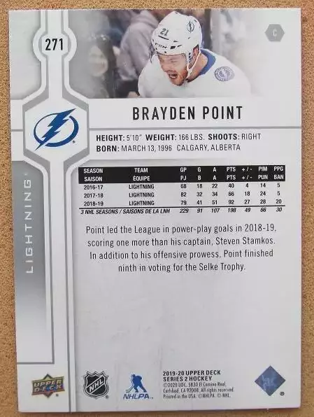 НХЛ Брэйден Пойнт Тампа Бэй Лайтнинг № 271 1