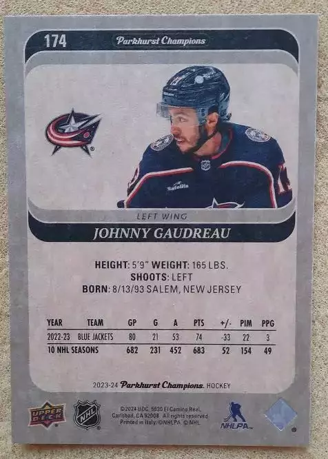 НХЛ Джонни Гудро Коламбус Блю Джекетс № 174 1