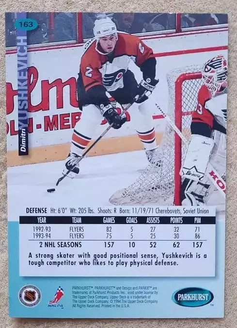НХЛ Дмитрий Юшкевич Филадельфия Флайерз Ярославль Динамо Москва Череповец 163 г 1