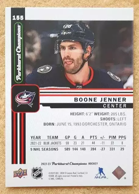 НХЛ Бун Дженнер Коламбус Блю Джекетс № 155 1
