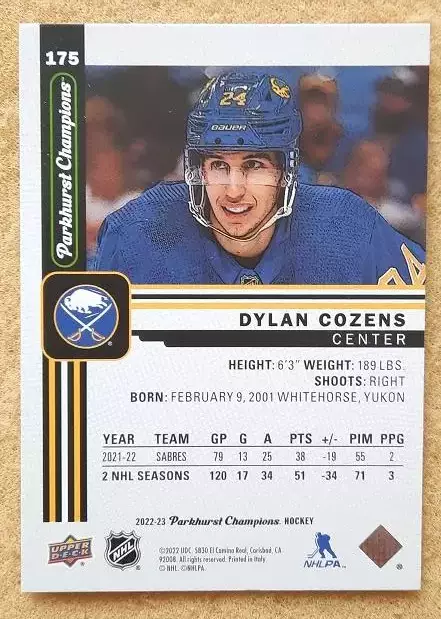 НХЛ Дилан Козенс Баффало Сейбрз № 175 1