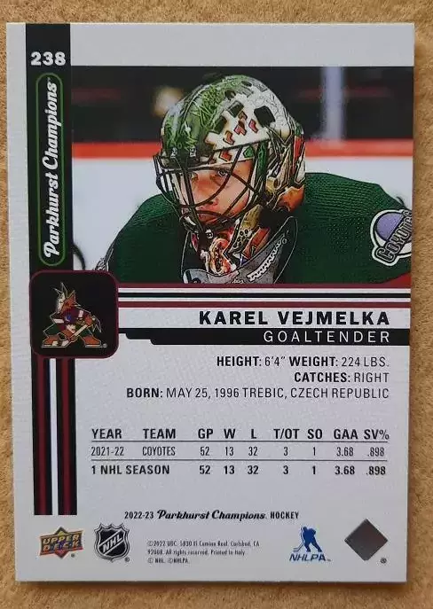 НХЛ Карел Веймелка Аризона Койотис № 238 1
