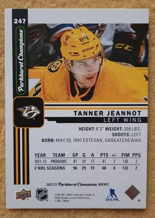 НХЛ Таннер Жанно Нэшвилл Предаторз № 247 1