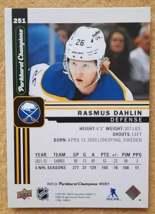 НХЛ Расмус Далин Баффало Сейбрз № 251 1