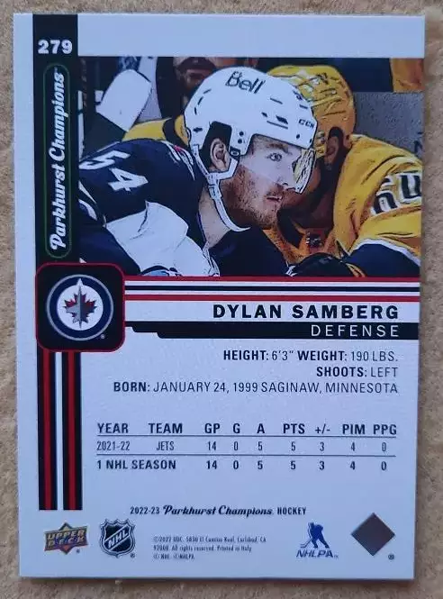 НХЛ Дилан Сэмберг Виннипег Джетс № 279 1