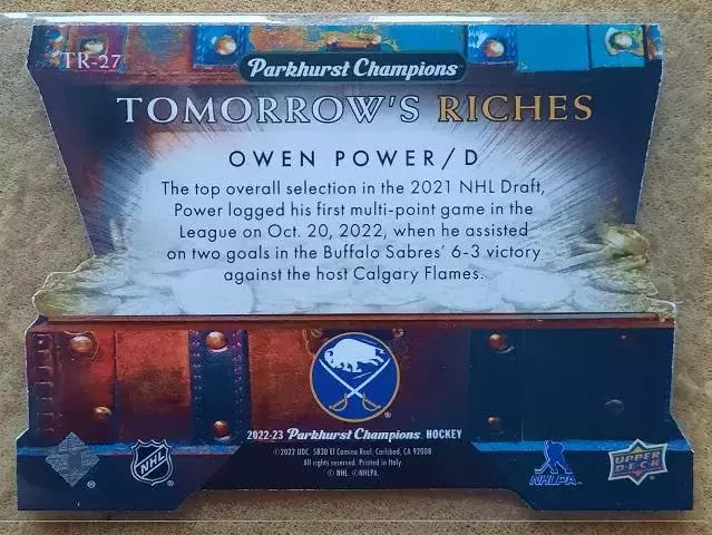 НХЛ Оуэн Пауэр Баффало Сейбрз № ЕК - 27 1