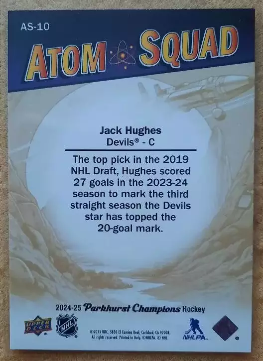НХЛ Джек Хьюз Нью-Джерси Дэвилз № AS - 10 1