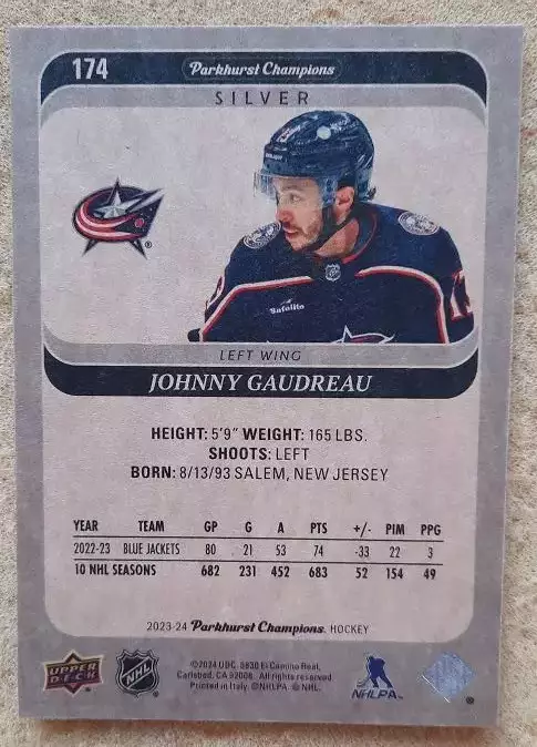 НХЛ Джонни Гудро Коламбус Блю Джекетс № 174 сильвер 1