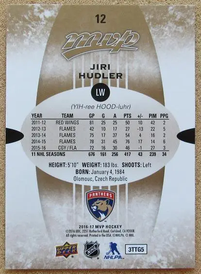 НХЛ Иржи Гудлер Флорида Пантерз Казань Динамо Москва № 12 1