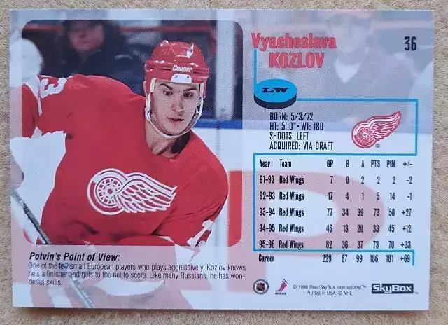 НХЛ Слава Козлов Детройт Ред Уингз Химик ЦСКА Спартак Казань Уфа Атлант № 36 1