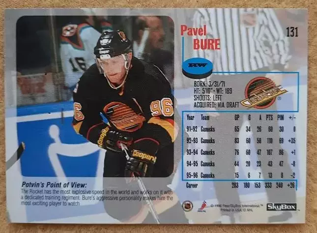 НХЛ Павел Буре Ванкувер Кэнакс ЦСКА Спартак Москва № 131 1