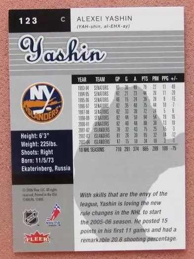 НХЛ Алексей Яшин Нью-Йорк Айлендерс Свердловск Динамо Москва № 38 1