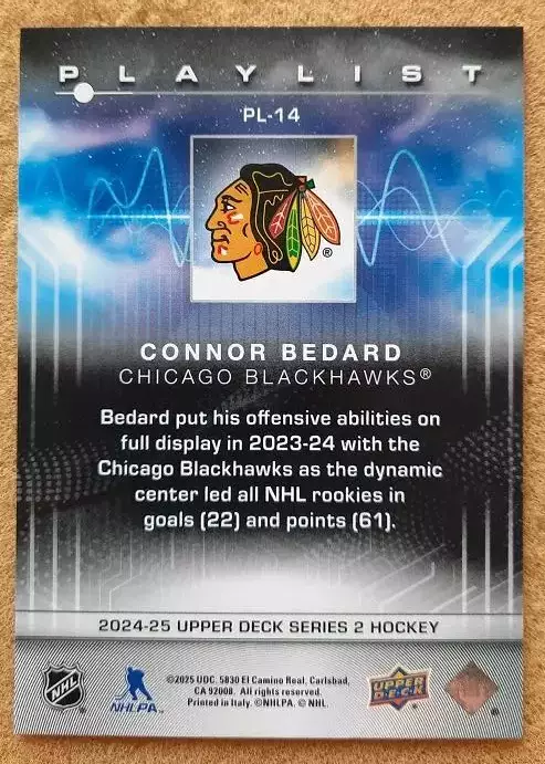 НХЛ Коннор Бедард Чикаго Блэкхокс № PL - 14 1