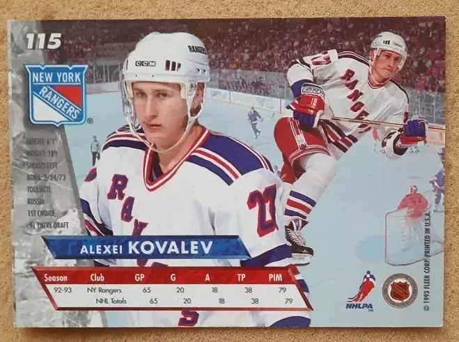 НХЛ Алексей Ковалев Нью-Йорк Рейнджерс Динамо Москва Тольятти Казань Атлант 115 1