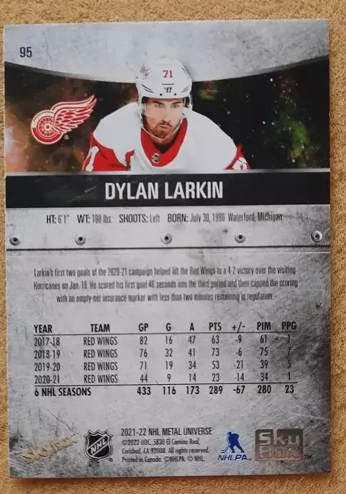 НХЛ Дилан Ларкин Детройт Ред Уингз № 95 1