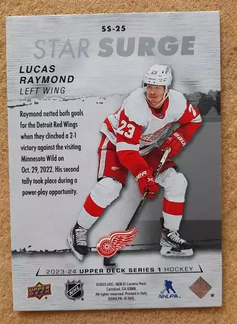 НХЛ Лукас Рэймонд Детройт Ред Уингз № SS - 25 1
