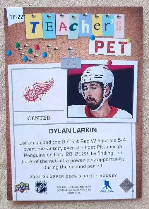 НХЛ Дилан Ларкин Детройт Ред Уингз № TP - 22 1