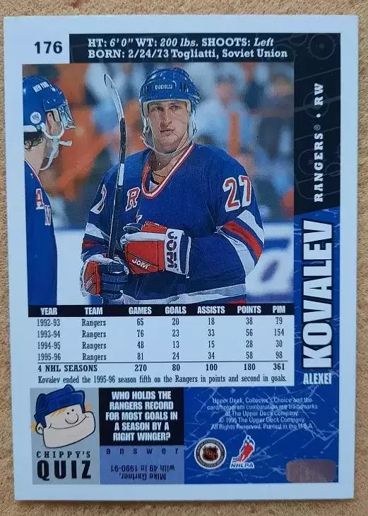 НХЛ Алексей Ковалев Нью-Йорк Рейнджерс Динамо Москва Тольятти Казань Атлант 176 1