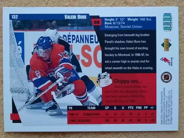 НХЛ Валерий Буре Монреаль Канадиенс ЦСКА Москва № 132 1