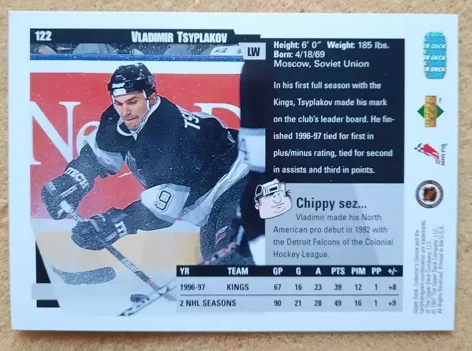 НХЛ Владимир Цыплаков Лос-Анжелес Кингз Ярославль Минск Казань ЦСКА Омск № 122 1