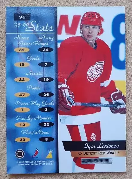 НХЛ Игорь Ларионов Детройт Ред Уингз Воскресенск ЦСКА Москва № 96 1