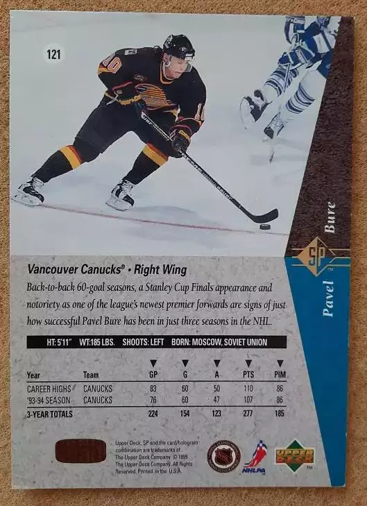 НХЛ Павел Буре Ванкувер Кэнакс ЦСКА Спартак Москва № 121 1