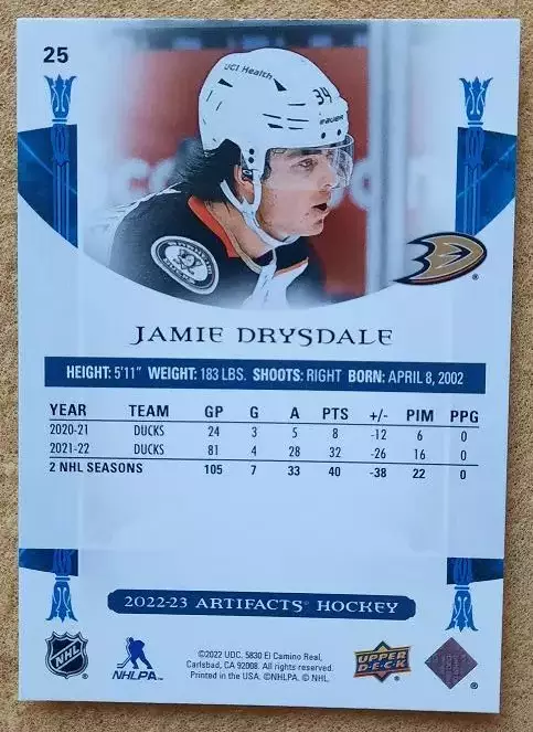 НХЛ Джейми Драйсдейл Анахайм Дакс № 25 1