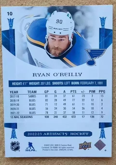 НХЛ Райан О’Райли Сент-Луис Блюз № 10 1