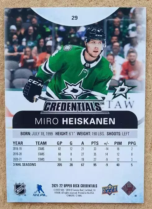 НХЛ Миро Хейсканен Даллас Старз № 29 1