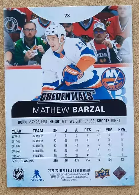НХЛ Мэтью Барзал Нью-Йорк Айлендерс № 23 1