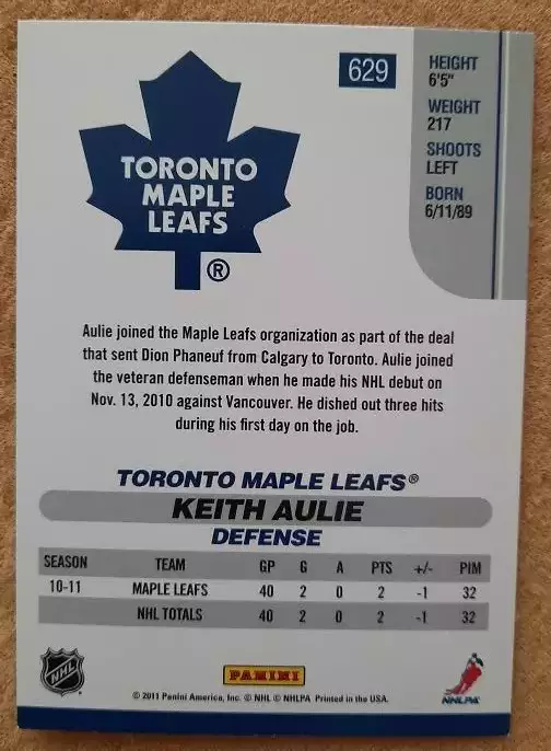 НХЛ Кейт Оли Торонто Мэйпл Лифс № 629 1